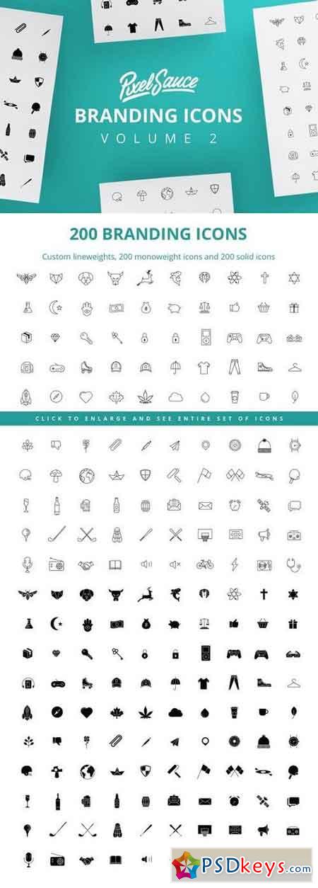 200 Monoweight & Solid Icons 1337855