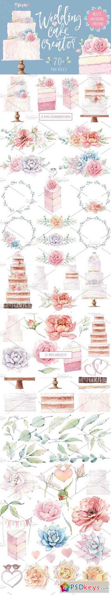 WEDDING CAKE CREATOR watercolor set 1490261