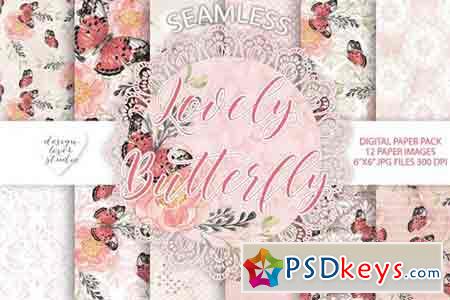 Lovely butterfly digital papers