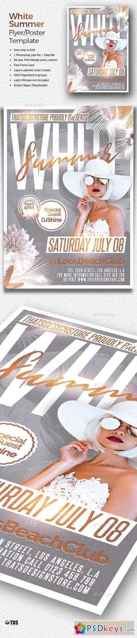 White Summer Flyer Template 20125593