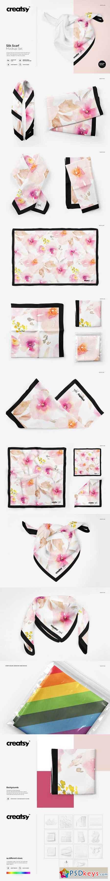 Silk Scarf Mockup Set 1495154 » Free Download Photoshop ...