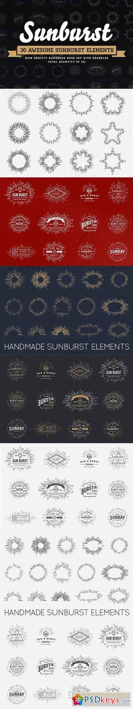 Awesome Sunburst Elements 1285683