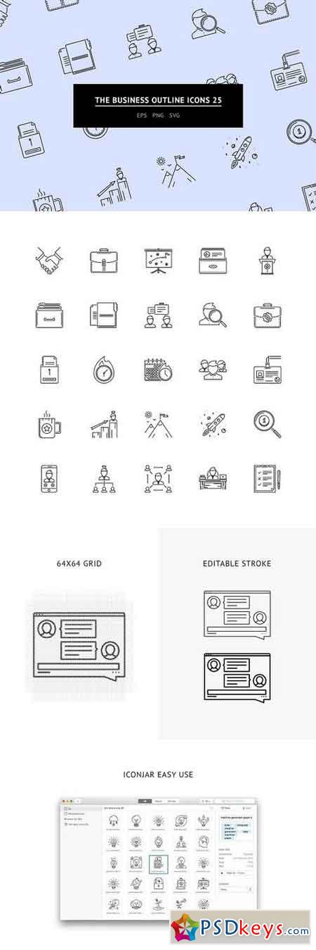 The Business Outline Icons 25 1285090