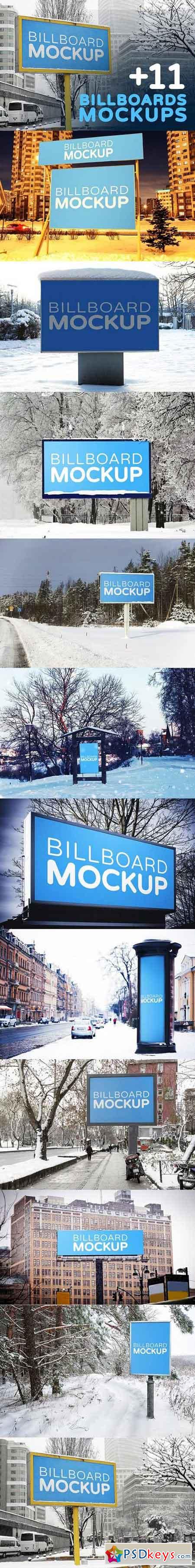 Billboards Mockups in Winter 1513362