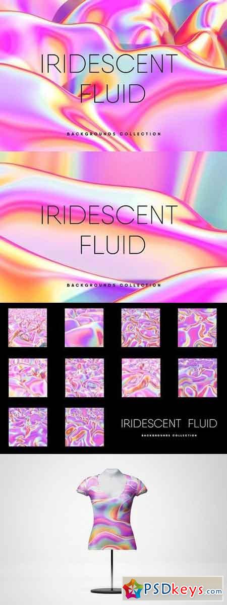 10 Iridescent Pink Fluid Texture Set 1178374