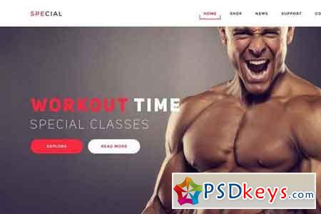 Gym and Fitness Landing Page Psd Template