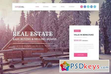 Real Estate Landing Page PSD Template