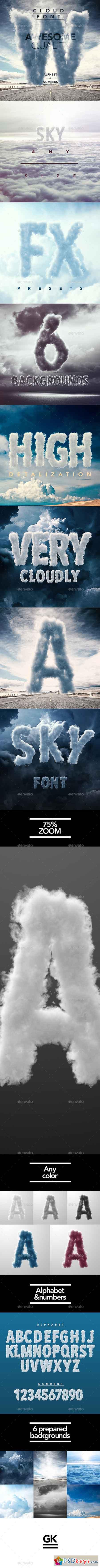 3D Sky Cloud Font Mock Up 12955563