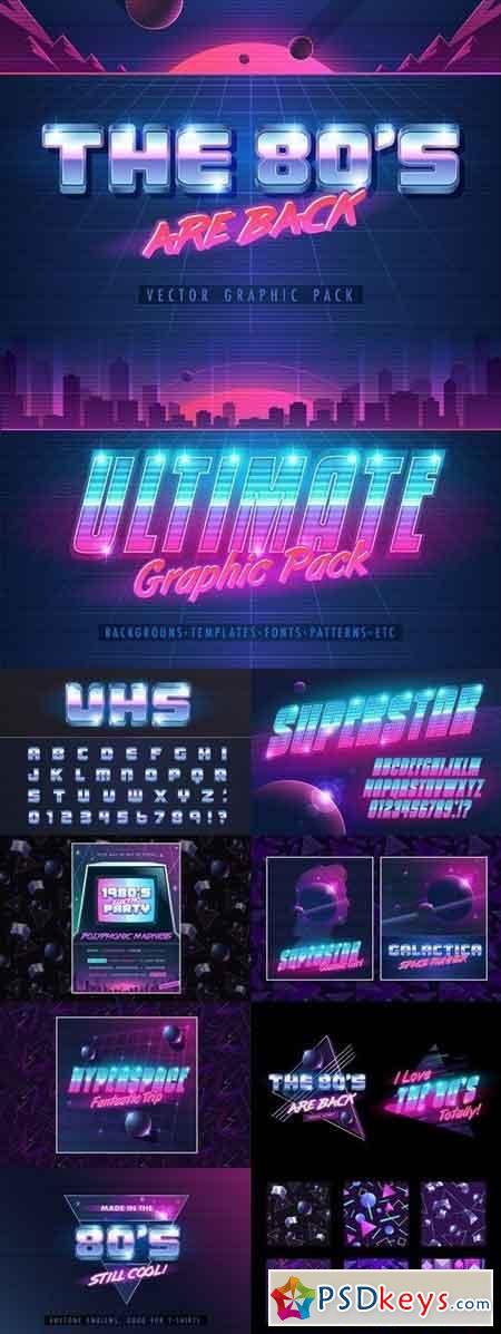 The 80's. Vector Graphic Set. 1225981