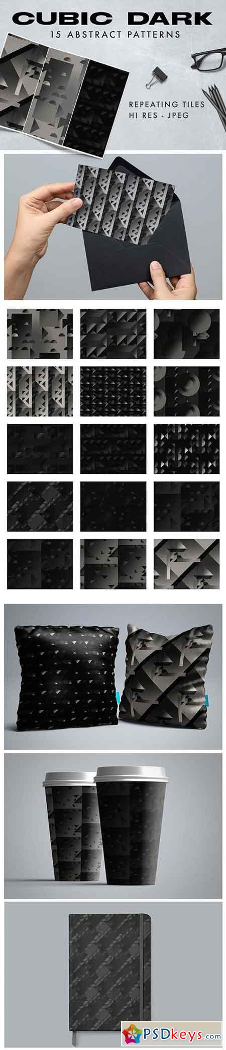 Cubic Dark Abstract Patterns 1293375