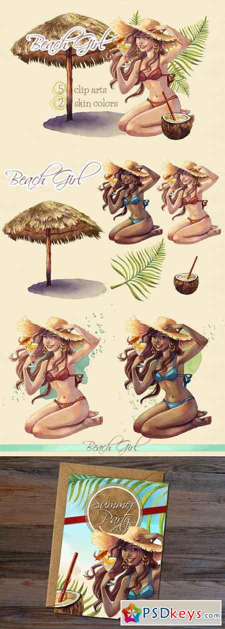 Beach Girl Summer Clip Arts 1592639