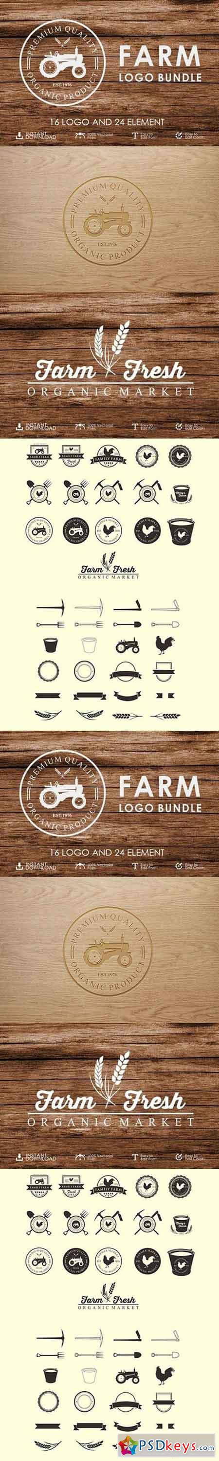Set of vintage farm logo 1505722