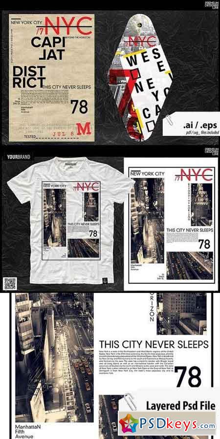 New York City T-Shirt Print 1309651