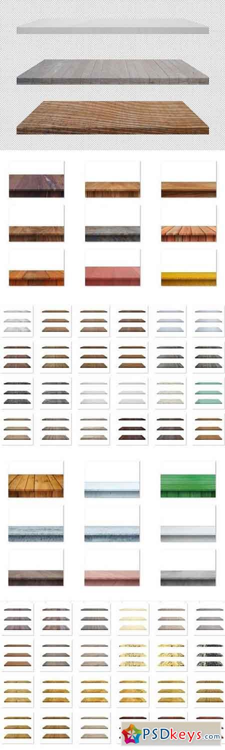 90 Realistic Shelves & Table Set 4 1283951