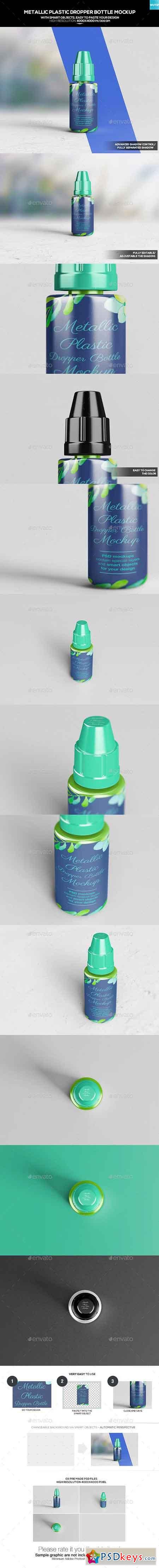 Metallic Plastic Dropper Bottle Mockup 20206340
