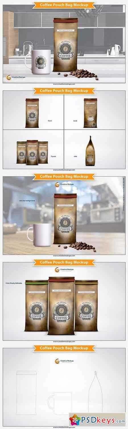 Coffee Pouch Bag Mockup 1309005