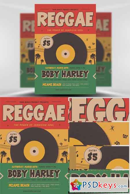 Retro Reggae Music Party Flyer Template