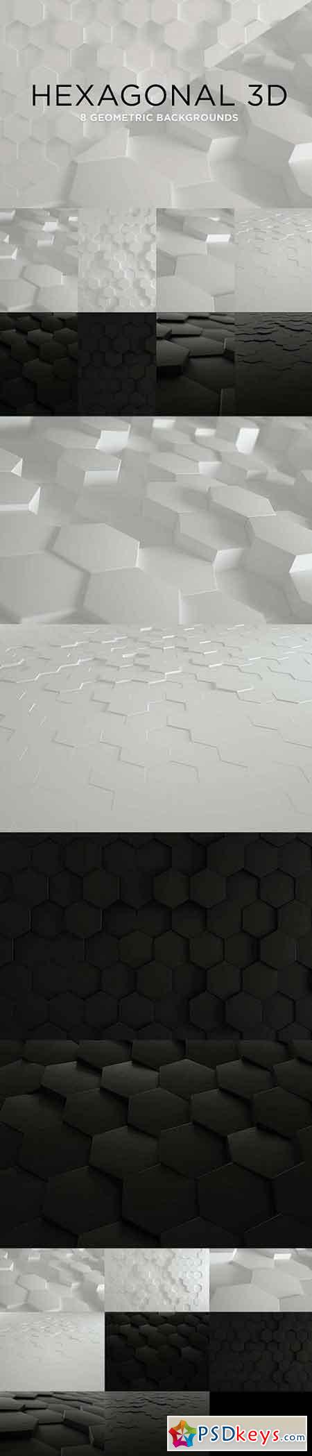 3D Geometric Background - Hexagons 1270760