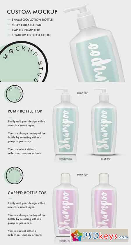 Shampoo or Lotion Bottle PSD Mockup 1531789