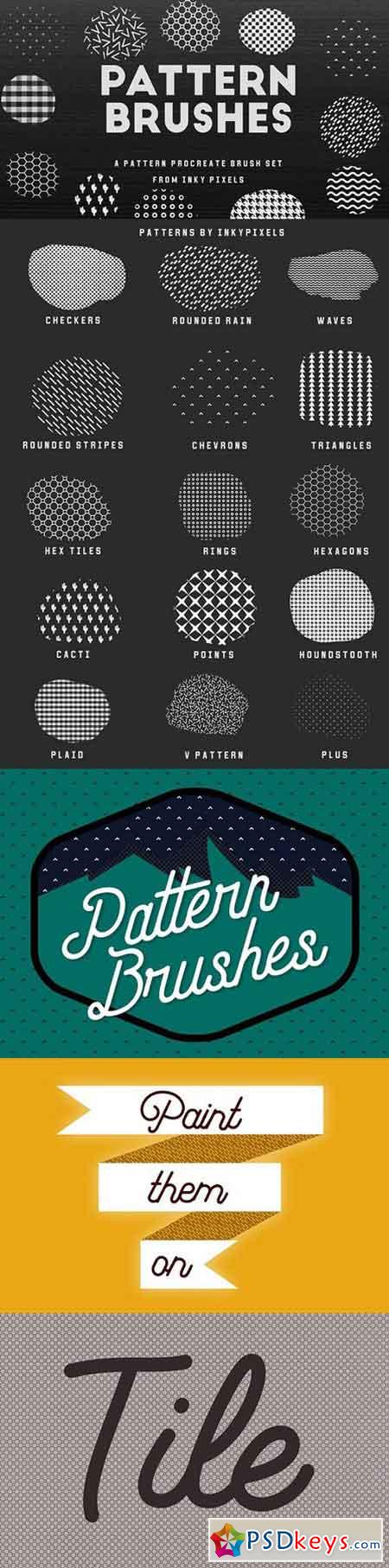 15 Procreate Pattern Brushes 1530632