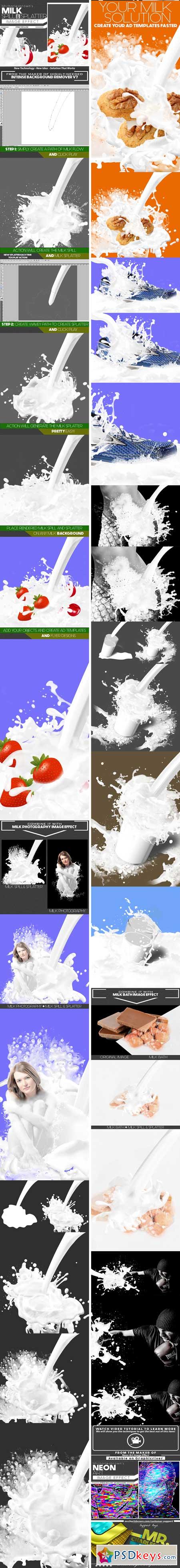 Milk Spill and Splatter Image Effect 20143294
