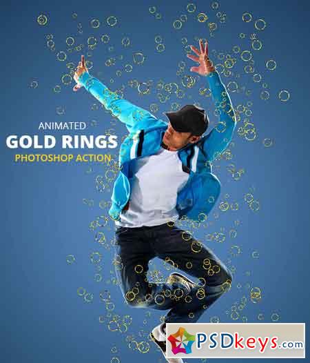 Animated Gold rings Photoshop Action 20164560