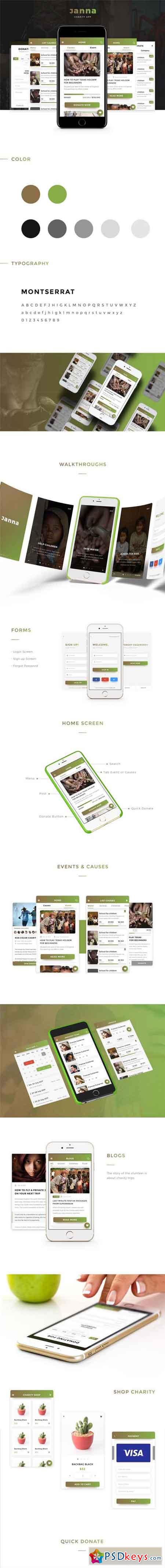Janna Charity Mobile UI Kit