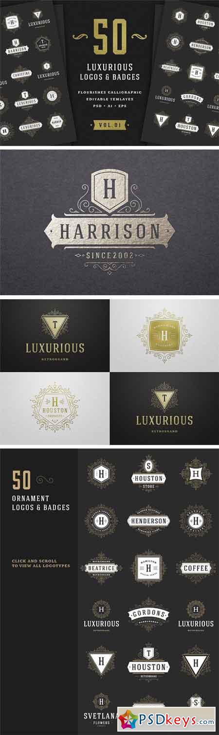 50 Luxurious Logos & Badges 1555868