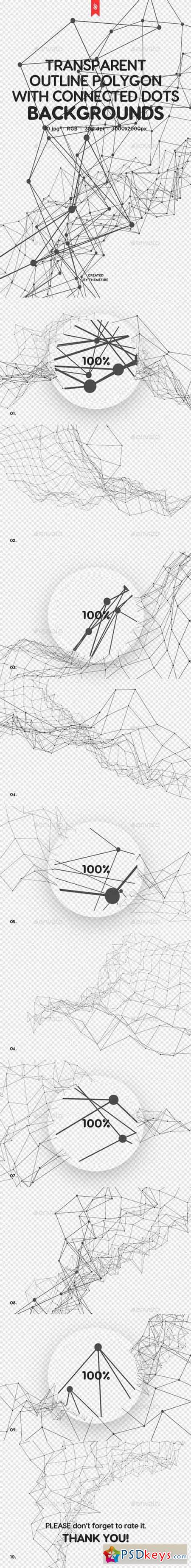 Transparent Outline Polygon with Connected Dots Backgrounds 20246235