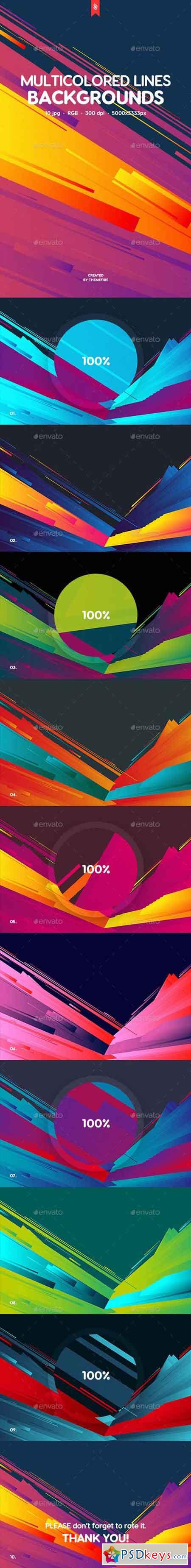 Abstract Multicolored Flat Layered Lines Backgrounds 20234066