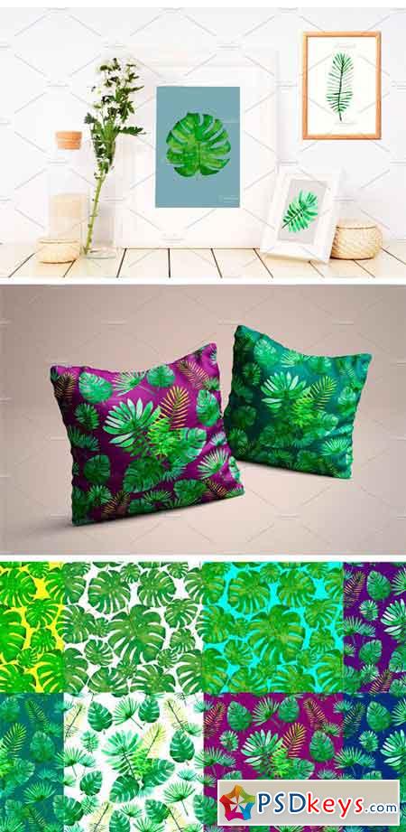 Watercolor Tropical Plants 1500050