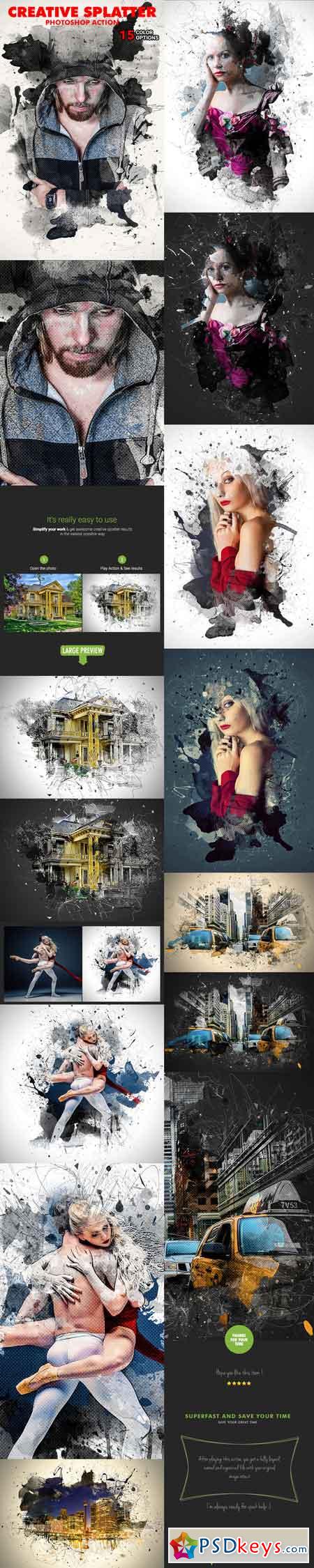 Creative Splatter Photoshop Action 20088983