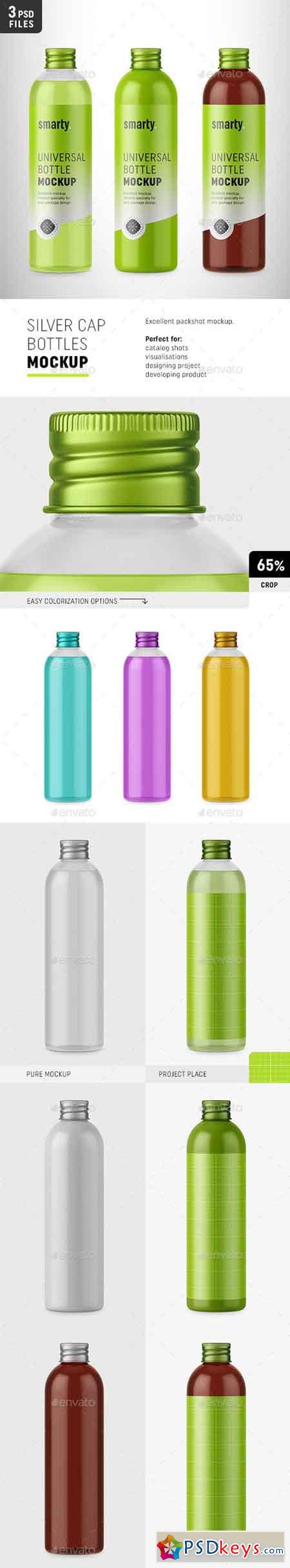 Bottles with Silver Cap Mockup 20234390