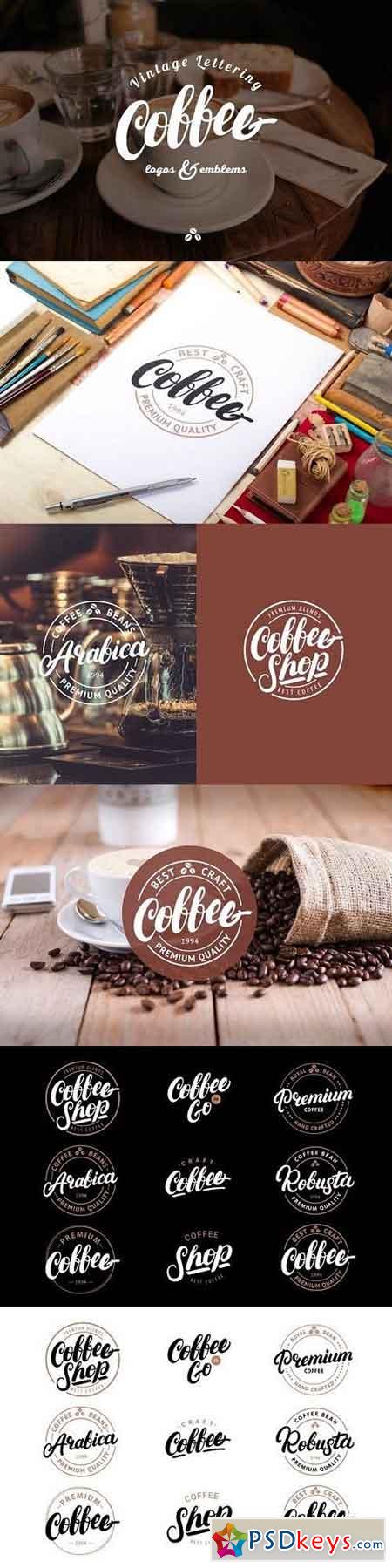 9 Letttering Vintage Coffee Logos 1359447