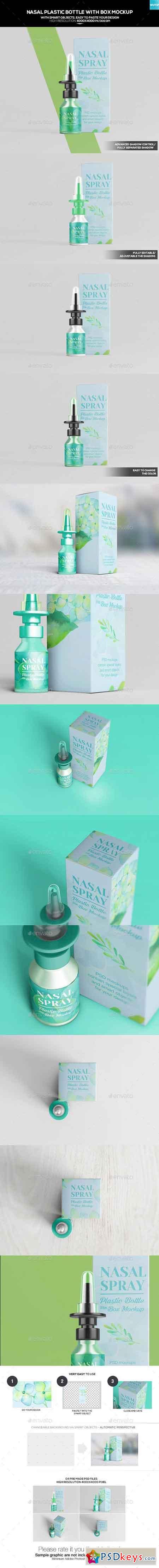 Nasal Plastic Bottle With Box Mockup 20254776