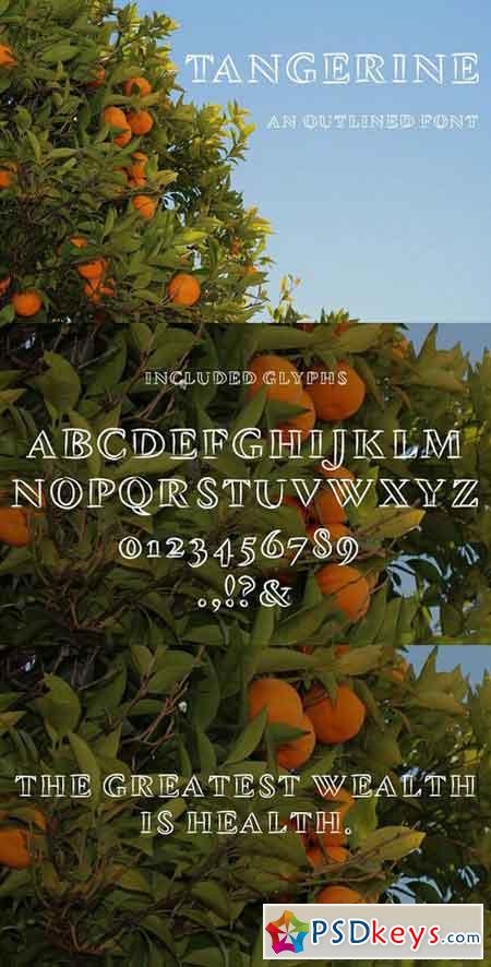 Tangerine, Outlined Font 1563418