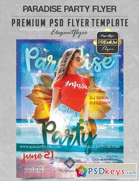 Paradise Party – Flyer PSD Template + Facebook Cover 2