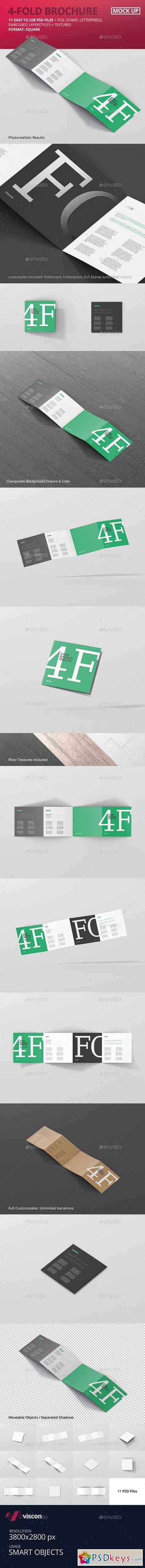 4-Fold Brochure Mockup - Square 20199281