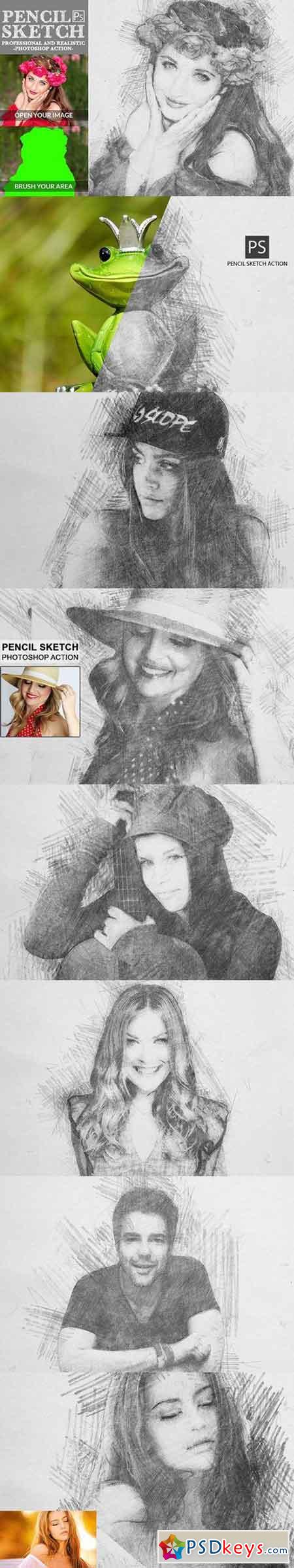 Pencil Sketch Photoshop Action 1586244