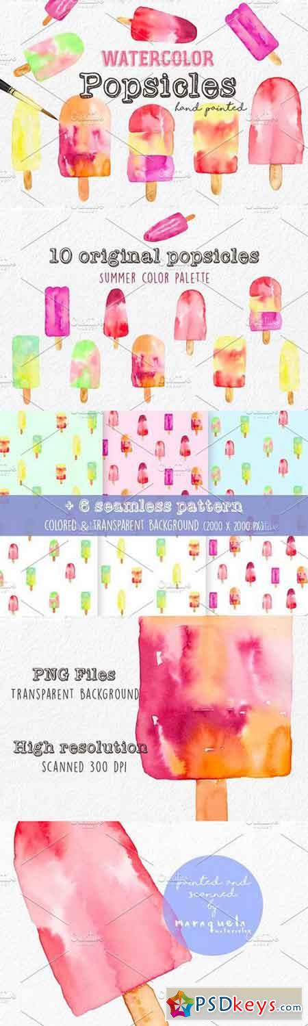 Summer Popsicles & Pattern Clip Art 1586464