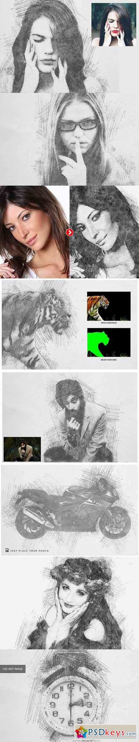 Pencil Sketch Photoshop Action 1586244