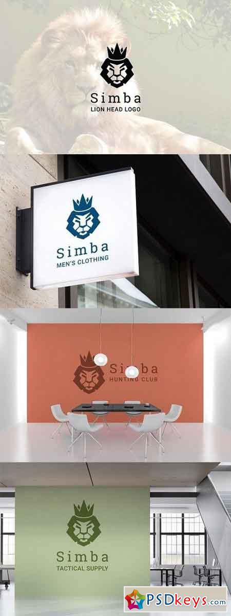 Simba Negative Space Lion Logo 1656664