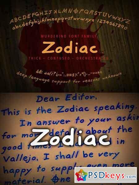 Murderino Zodiac Script Typeface 1593057