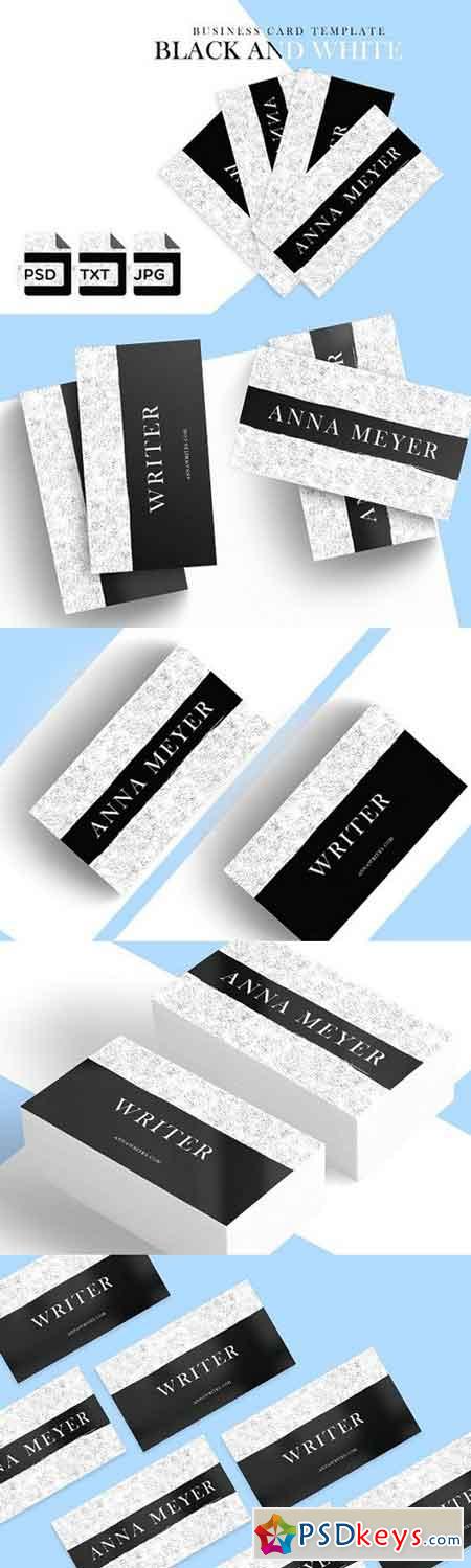 Modern Black And White Business Card 1593972