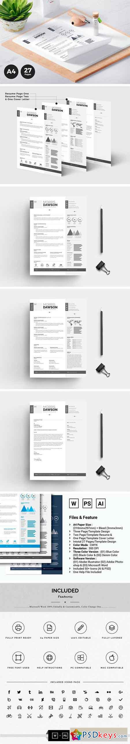 Clean Infographic Resume CV 1604669