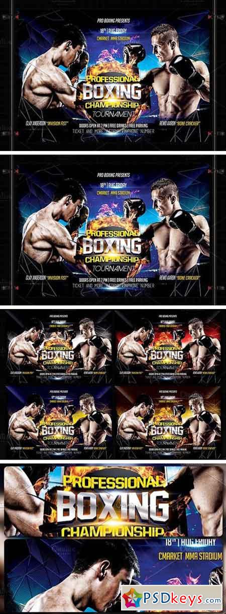 Boxing Night Flyer Template 1604366