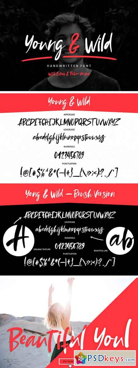 Young & Wild Brush Font 1624765