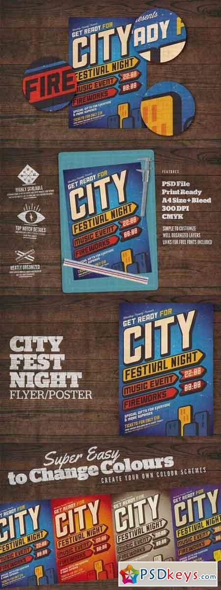 City Festival Night Poster