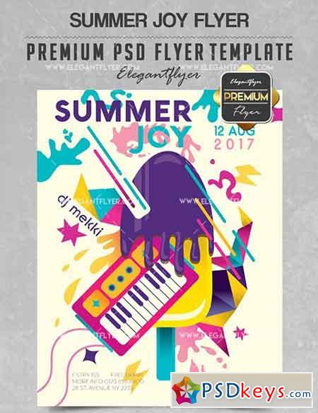 Summer Joy  Flyer PSD Template + Facebook Cover