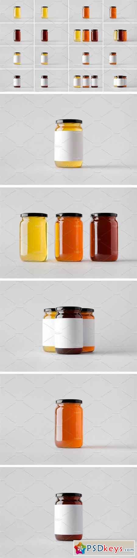 Honey Jar Mock-Up Stock Photo Bundle 1624513